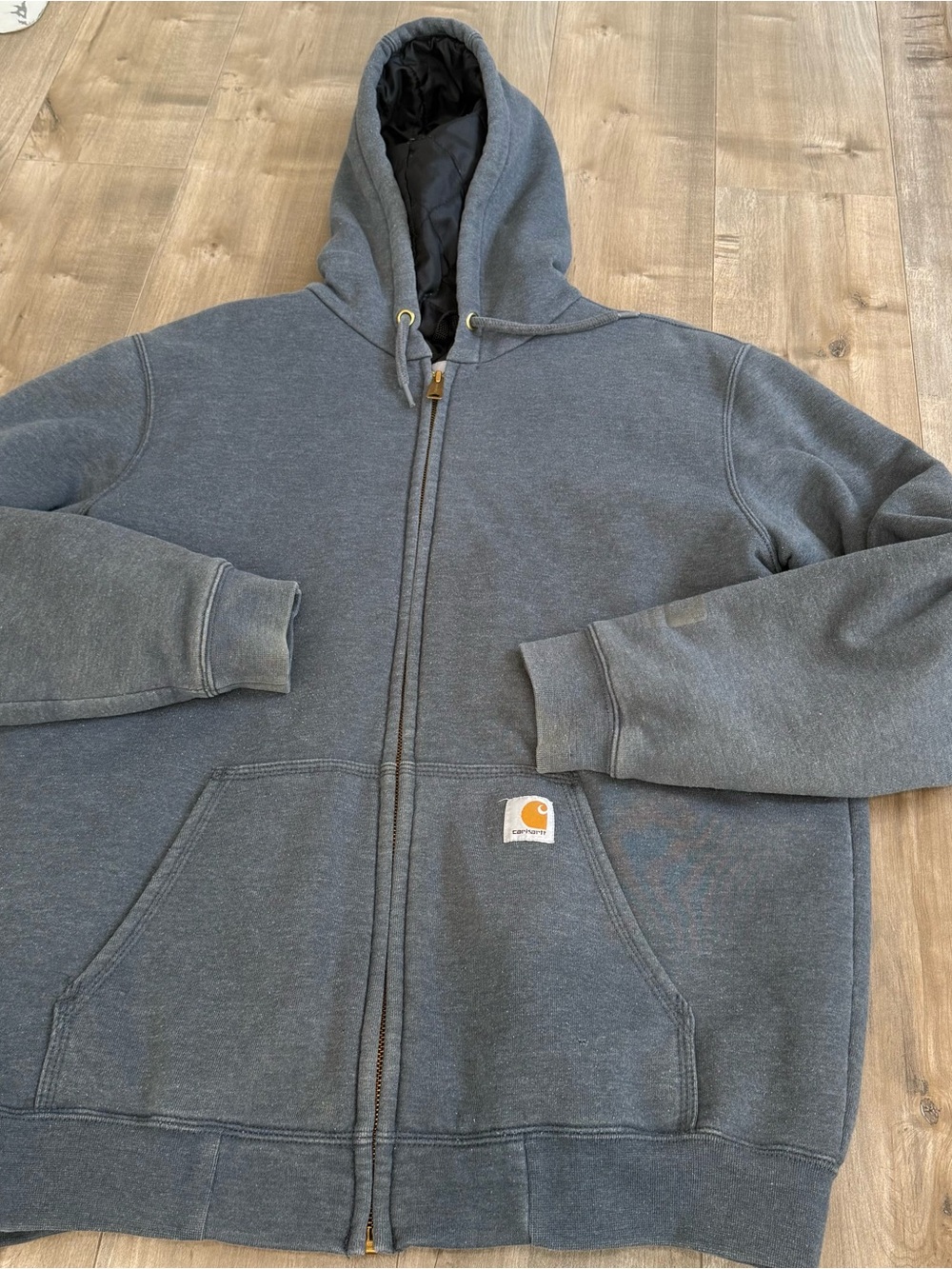 Carhartt Rain Defender Full Zip Jacket Hooded Men Medium Gray READ